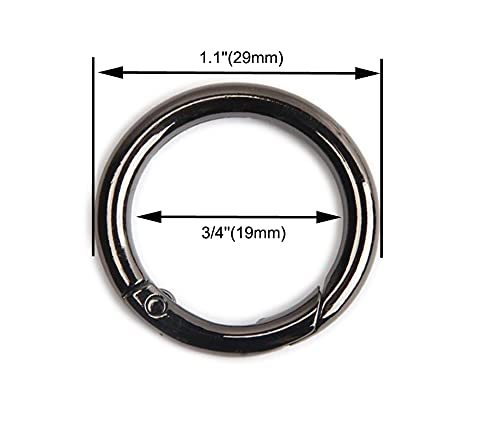 Bobeey 8pcs Black GunSpring O Ring,Round Carabiner Snap Clip Trigger Spring Keyring Buckle,O Ring for Bags,Purses BBC3 (3/4''(1.9cm), Black Gun)… - Image 2
