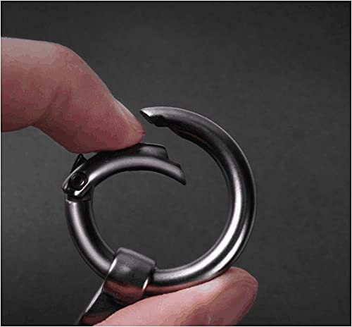 Bobeey 8pcs Black GunSpring O Ring,Round Carabiner Snap Clip Trigger Spring Keyring Buckle,O Ring for Bags,Purses BBC3 (3/4''(1.9cm), Black Gun)… - Image 5