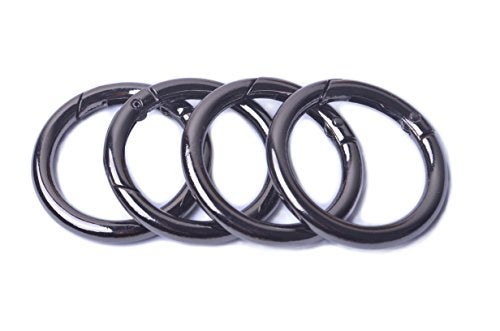 Bobeey 8pcs Black GunSpring O Ring,Round Carabiner Snap Clip Trigger Spring Keyring Buckle,O Ring for Bags,Purses BBC3 (3/4''(1.9cm), Black Gun)… - Image 1
