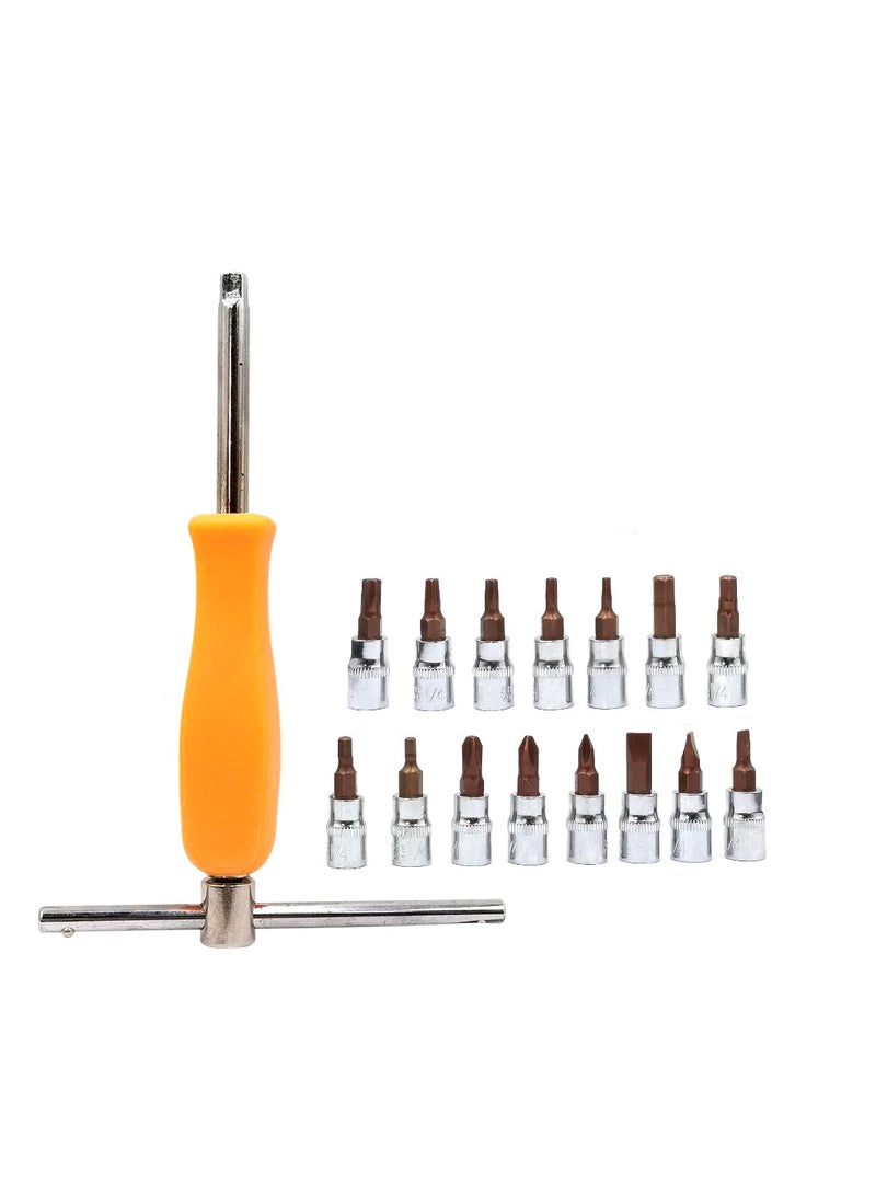 Premium 1/4-Inch High-End Socket and Screwdriver Set – 17-Piece Tool Kit  - Image 1