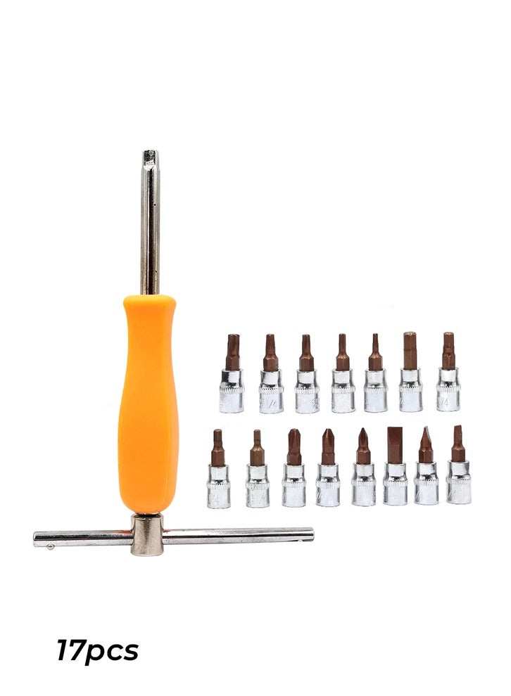 Premium 1/4-Inch High-End Socket and Screwdriver Set – 17-Piece Tool Kit  - Image 5
