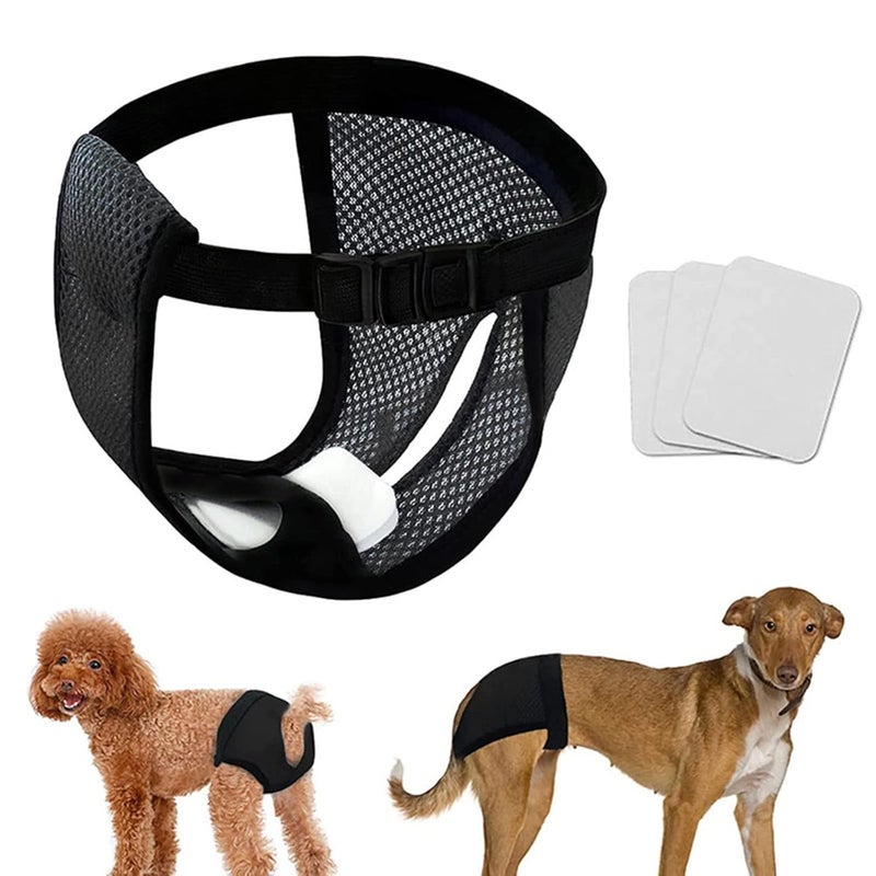 Qpets® ® Pet Use Breathable Reusable Dog Diapers Female with 3 Absorbption Cotton Pad Comfort Reusable Doggy Diapers for Female Dog, Puppy(L,Recommended Waist 15.7''-19.2'') - Image 5