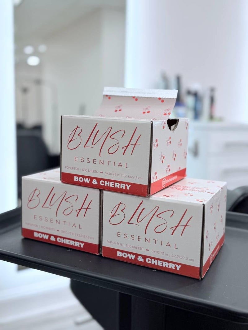 Blush Essentials Blush Essential Bow&Cherry Design Hair Foils - Salon Foils for Coloring - Aluminum Foil Sheets for Hair - 5"x10.75" - 500 Sheets - Professional Hair Foils for Highlighting and Salon Use - Image 4