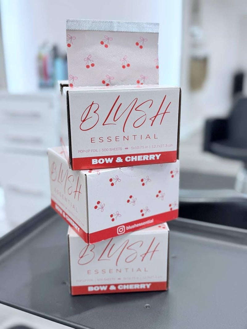 Blush Essentials Blush Essential Bow&Cherry Design Hair Foils - Salon Foils for Coloring - Aluminum Foil Sheets for Hair - 5"x10.75" - 500 Sheets - Professional Hair Foils for Highlighting and Salon Use - Image 5