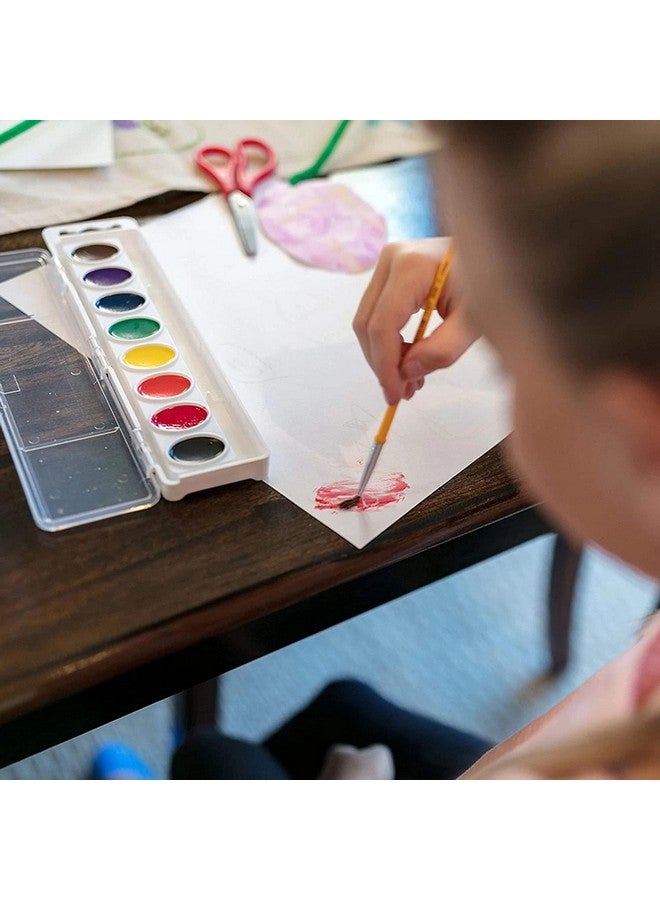 Crayola Washable Watercolor Paint Sets for Kids (12ct), Bulk Arts & Crafts Supplies for Toddlers, 8 Paint Colors, Brush Included, Classroom Must Have - Image 5