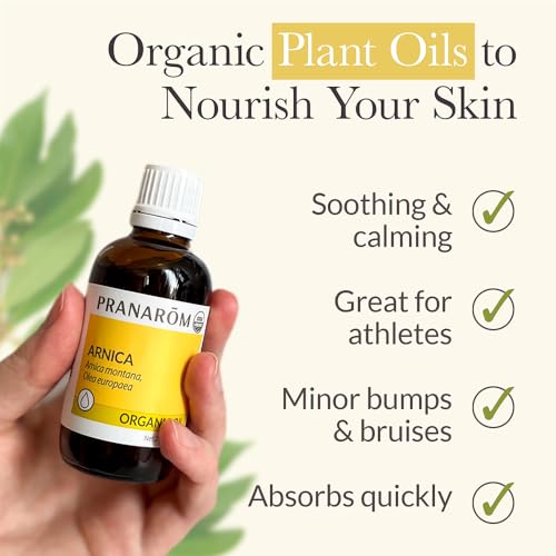 Pranarom USDA Certified Organic French Arnica Virgin Plant Oil 2 fl oz Glass Bottle Massage Oil for Body Relaxing Soothing for Joints Muscles - Image 5