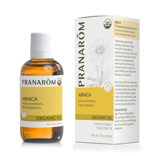 Pranarom USDA Certified Organic French Arnica Virgin Plant Oil 2 fl oz Glass Bottle Massage Oil for Body Relaxing Soothing for Joints Muscles - Image 2