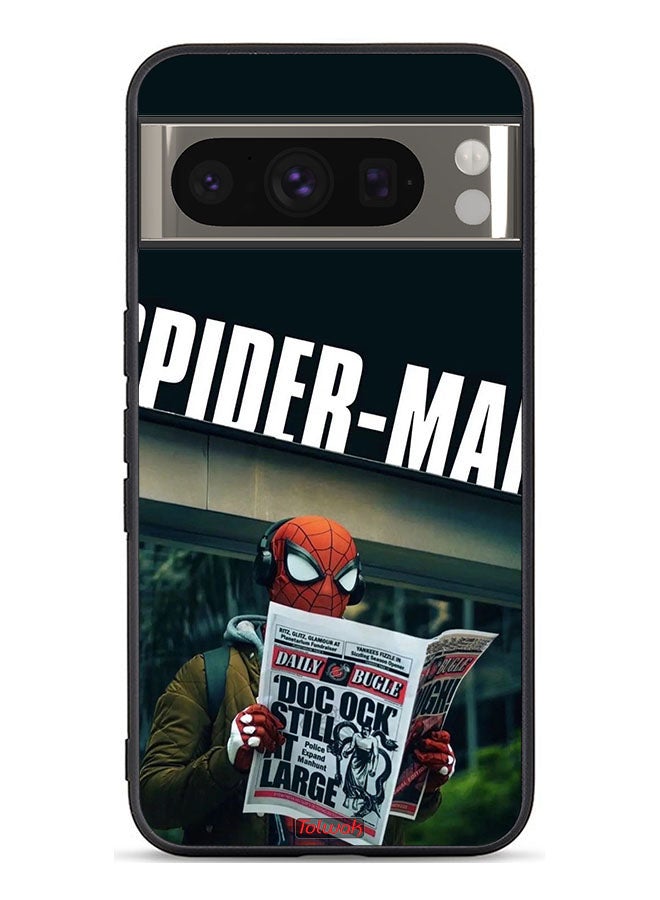 Tolwak Google Pixel 8 Pro Protective Case Cover Spiderman Reading Newspaper - Image 1