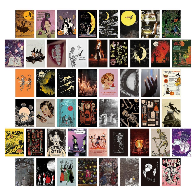 New 50 Posters Postcard Poster Decorative Painting Color Aesthetic Postcard Card - Image 1