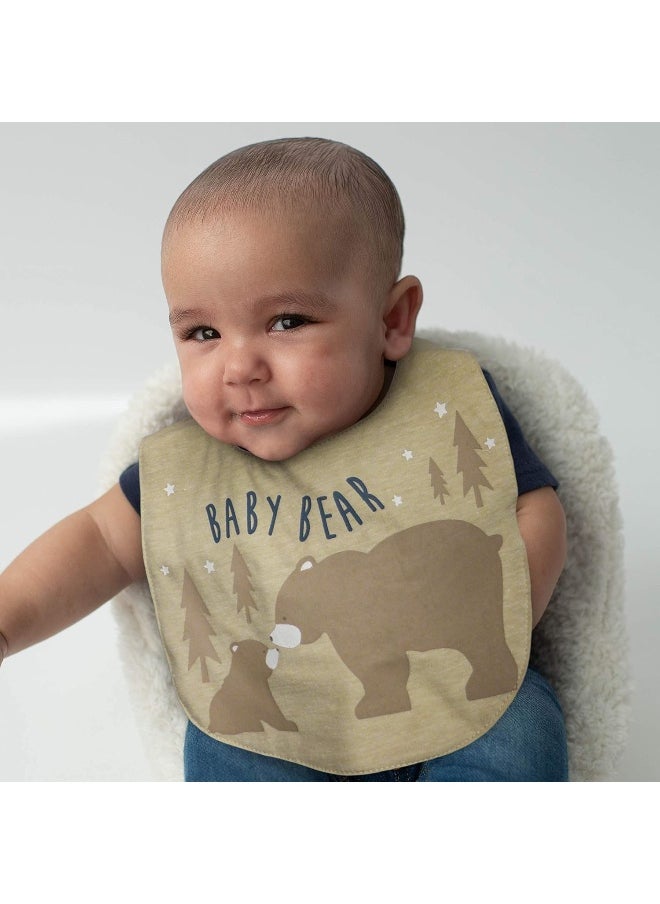 Neat Solutions Neat Solutions 5 Pack Aspirational Bib Set with Mixed Fabrics & Water Resistant Inner Core - Boy, Grey Oatmeal While  - Image 2