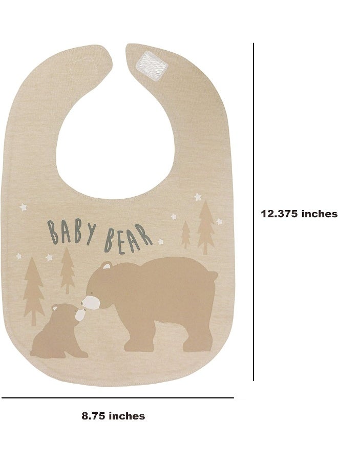 Neat Solutions 5 Pack Aspirational Bib Set with Mixed Fabrics & Water Resistant Inner Core - Boy, Grey Oatmeal While