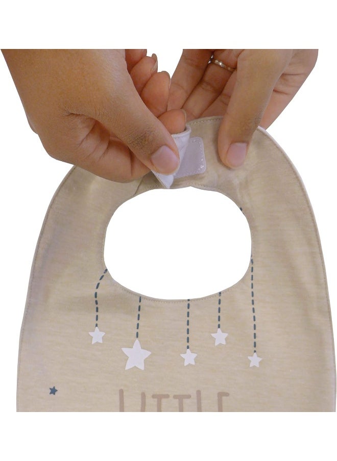 Neat Solutions Neat Solutions 5 Pack Aspirational Bib Set with Mixed Fabrics & Water Resistant Inner Core - Boy, Grey Oatmeal While  - Image 5