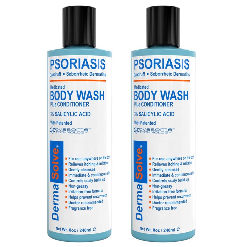 Dermasolve Medicated Psoriasis Body Wash - 2-Pack (8.0 oz each) - Proven to Provide Relief from Psoriasis, Eczema & Seborrheic Dermatitis, Doctor Recommended for Dry, Itchy, Red, Flaky, Scaly Skin - Image 1
