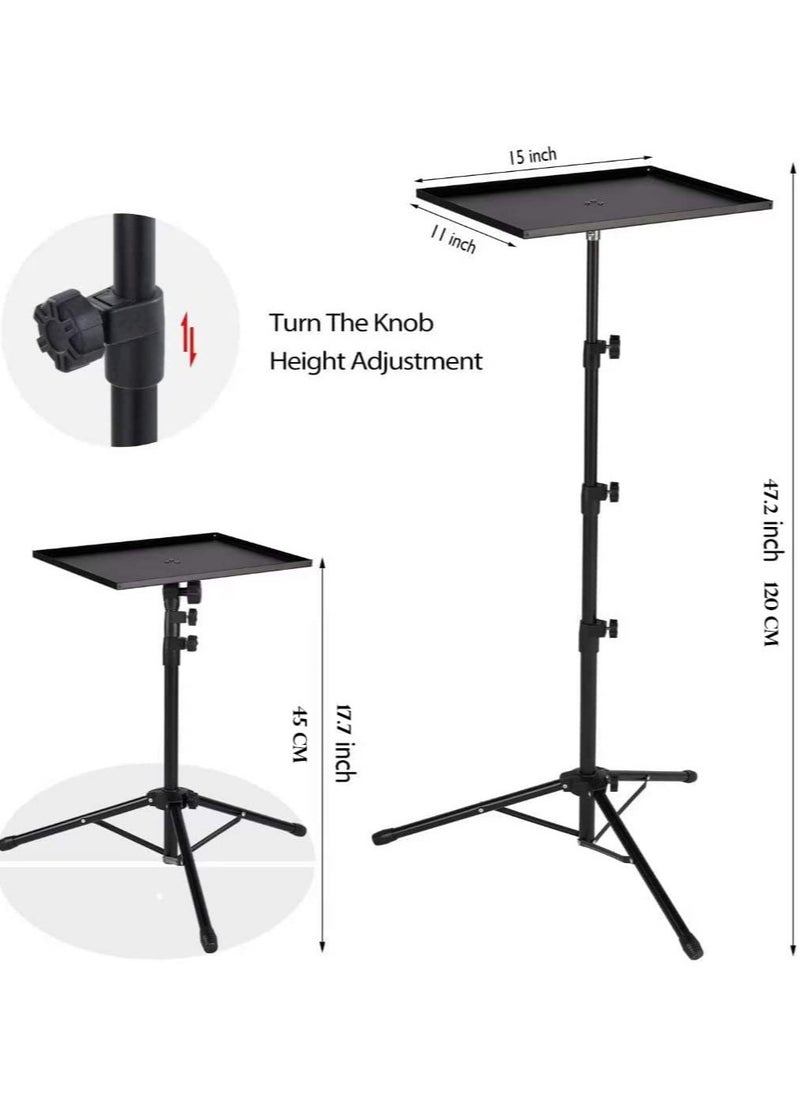 ELTRAZONE - Projector Stand,Laptop Tripod Stand Adjustable Height 17.7 to 47.2 Inch , Portable Projector Stand Tripod for Outdoor Movies-Detachable Computer DJ Equipment Holder Mount - Image 1
