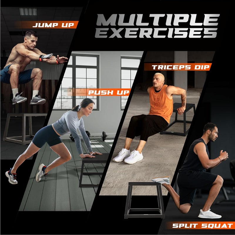 Yes4All صندوق بليومتري معدني Yes4All بسعة 550 رطل منصة قفز مسبقة التجميع صندوق خطوة للتمرين في المنزل - Image 5