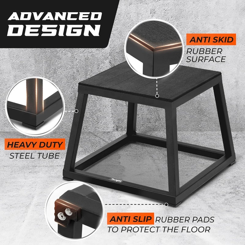 Yes4All صندوق بليومتري معدني Yes4All بسعة 550 رطل منصة قفز مسبقة التجميع صندوق خطوة للتمرين في المنزل - Image 3