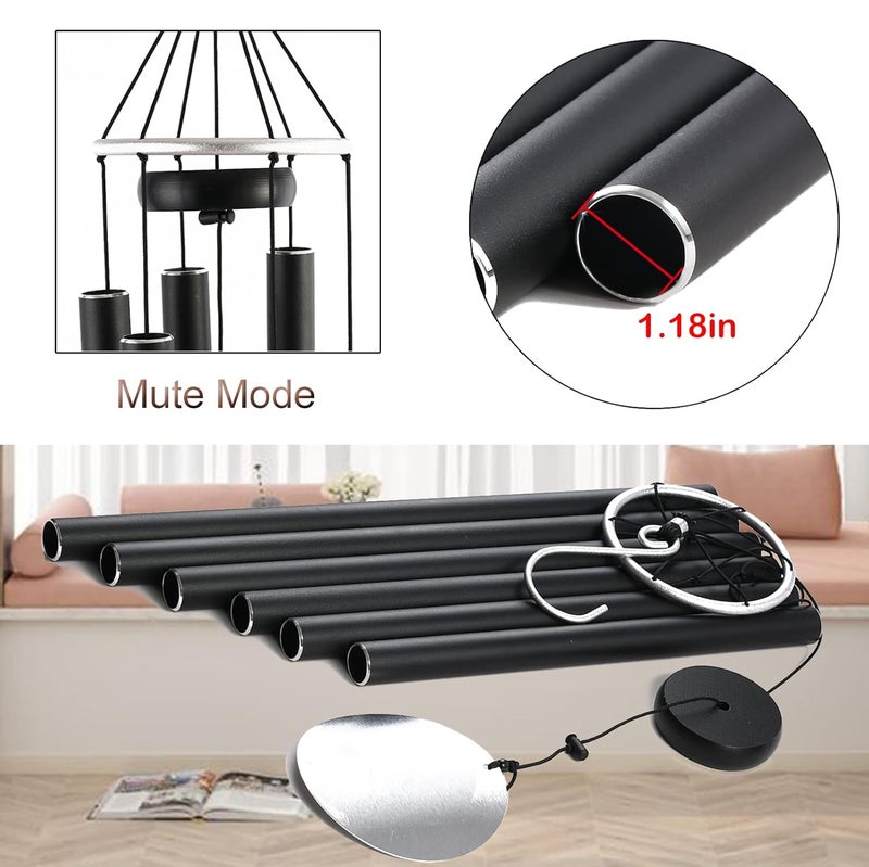 Wind Chimes Large Outdoors Clearance Deep Tone 45 Sympathy Wind Chimes in Loving Memory of Someone Memorial Wind Chimes Gifts for Mothers Day Metal Wind Chimes Outdoors Garden Yard DcorBlack
