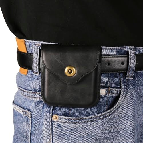 WFCKPQF Cellphone Waist Bag with Card Holder Compatible with Samsung Galaxy Z Flip 7/6/5/4/3/2/5G, Mens Leather Cell Phone Belt Holster with Belt Clip Outdoor Sport Carrying Case Waist Holder Bumbag Wallet - Image 5