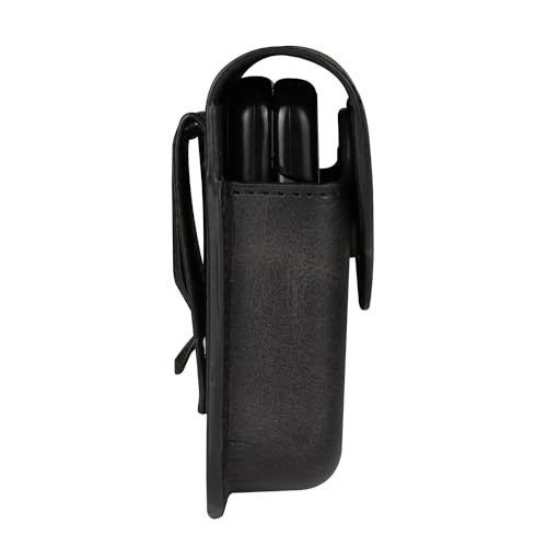 WFCKPQF Cellphone Waist Bag with Card Holder Compatible with Samsung Galaxy Z Flip 7/6/5/4/3/2/5G, Mens Leather Cell Phone Belt Holster with Belt Clip Outdoor Sport Carrying Case Waist Holder Bumbag Wallet - Image 4