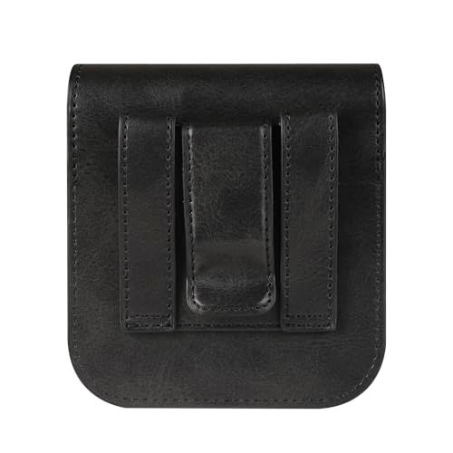 WFCKPQF Cellphone Waist Bag with Card Holder Compatible with Samsung Galaxy Z Flip 7/6/5/4/3/2/5G, Mens Leather Cell Phone Belt Holster with Belt Clip Outdoor Sport Carrying Case Waist Holder Bumbag Wallet - Image 2