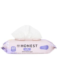 The Honest Company The Honest Company Calm + Cleanse Naturally Scented Wipes | Cleansing Multi-Tasking Wipes | 99% Water, Plant-Based, Hypoallergenic | Lavender, 60 Count  - Image 1