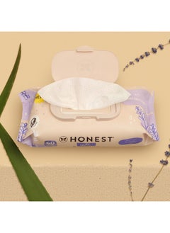 The Honest Company The Honest Company Calm + Cleanse Naturally Scented Wipes | Cleansing Multi-Tasking Wipes | 99% Water, Plant-Based, Hypoallergenic | Lavender, 60 Count  - Image 2