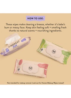 The Honest Company The Honest Company Calm + Cleanse Naturally Scented Wipes | Cleansing Multi-Tasking Wipes | 99% Water, Plant-Based, Hypoallergenic | Lavender, 60 Count  - Image 3