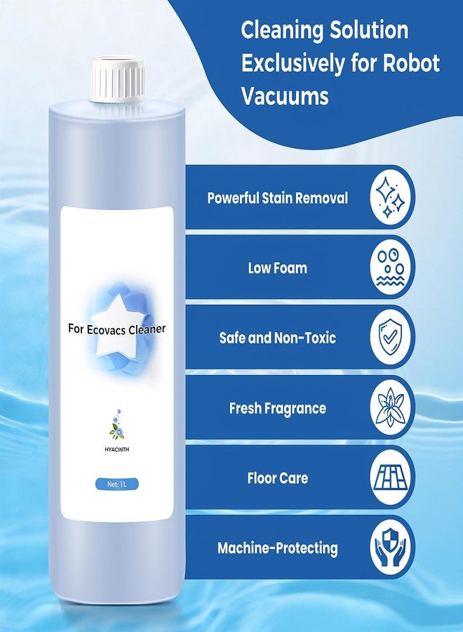 KTNAid 1L Multi-Surface Floor Cleaning Solution for Ecovacs Deebot T30S COMBO/T30S/X2 COMBO/X2 OMNI/T20 OMNI/X1 OMNI/X1 TURBO/T10 OMNI/X9 PRO OMNI/X11/N20/N30/X5/X8/T50/T80/T30C/N9+ Robot Vacuum Cleaner - Image 3