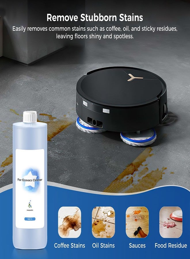 KTNAid 1L Multi-Surface Floor Cleaning Solution for Ecovacs Deebot T30S COMBO/T30S/X2 COMBO/X2 OMNI/T20 OMNI/X1 OMNI/X1 TURBO/T10 OMNI/X9 PRO OMNI/X11/N20/N30/X5/X8/T50/T80/T30C/N9+ Robot Vacuum Cleaner - Image 4