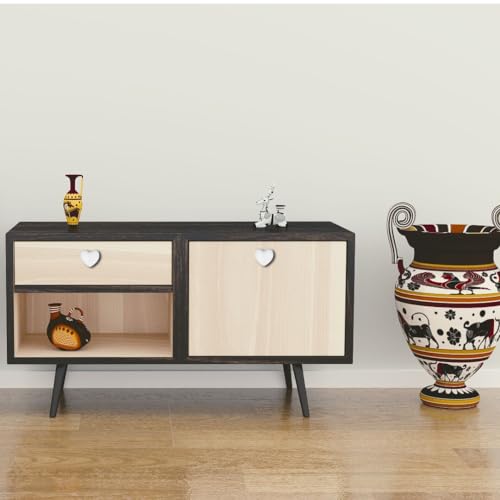 Perphin Ceramic Drawer Knobs Heart Shape Cabinet Dresser Pulls Handles with 3 Sized Screws, Kitchen Furniture Knobs for Closet Cupboard Wardrobe (White, 10 Pack) - Image 3