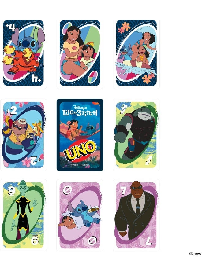 Mattel Games لعبة بطاقات UNO ديزني ليلو وستيتش - Image 3