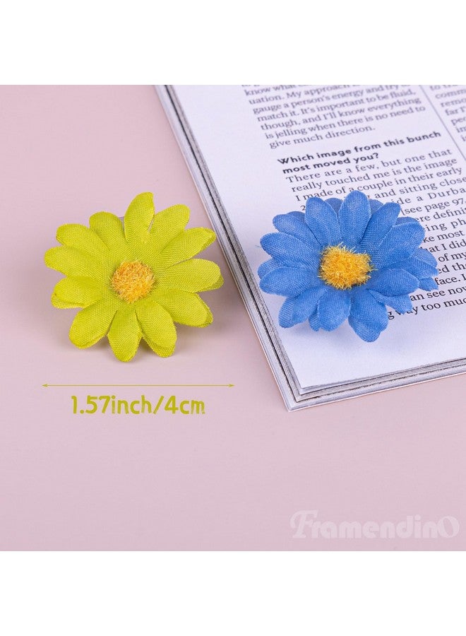 Framendino, 15 Pack Daisy Clip Flower Clips Small Sunflower Hairpins Bridal Accessories for Women Girls Beach Wedding Decor (15 Colors) - Image 2