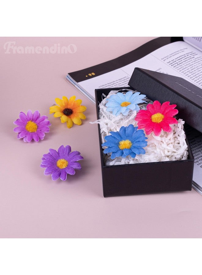 Framendino, 15 Pack Daisy Clip Flower Clips Small Sunflower Hairpins Bridal Accessories for Women Girls Beach Wedding Decor (15 Colors) - Image 3