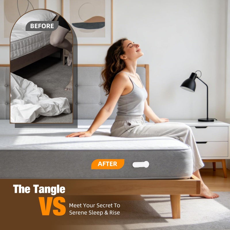 HOUSE AGAIN Sheet Holders for Corners, Easy One-Time Installation Fitted Sheet Fasteners for Full & Queen Beds â€“ Heavy Duty Lock Sheet Holders Keep Sheets Firm & Tight, No More Loose Bedding (White) - Image 2