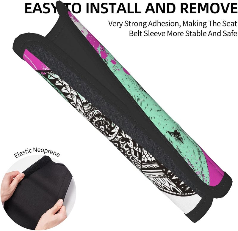 Stylized French Bulldog with Paint Splatters Hand Drawn 2pcs Car Seat Belt Cover Pads, Shoulder Seatbelt Pads Cover, Safety Belt Strap Shoulder Pad for Adults and Children - Image 3