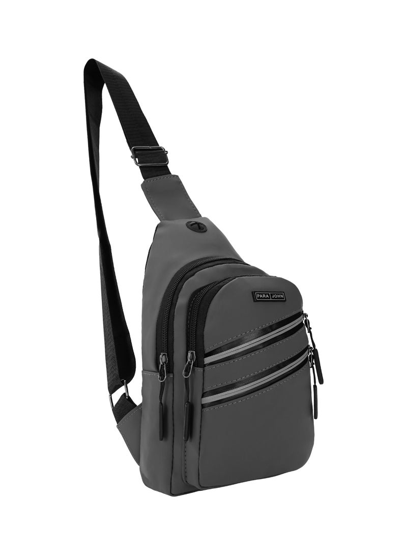 PARAJOHN Men's Chest Bag, Suitable for Outdoor Sports, Leisure and Travel, Canvas Fabric, with Earphone Hole  - Image 1