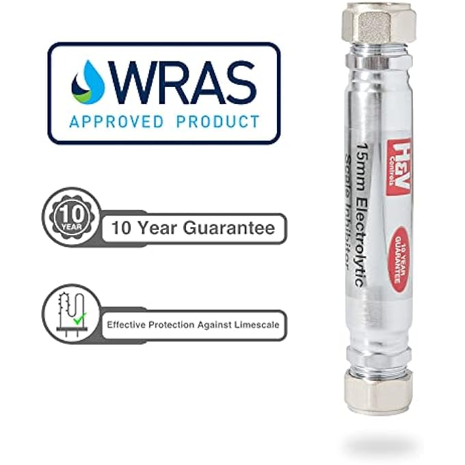 15MM SCALE INHIBITOR FOR CENTRAL HEATING BOILER OR WHOLE HOME INLINE ELECTROLYTIC LIMESCALE REDUCER WRAS APPROVED 10 YEAR GUARENTEE 15MM COMPRESSION FITTING - Image 2
