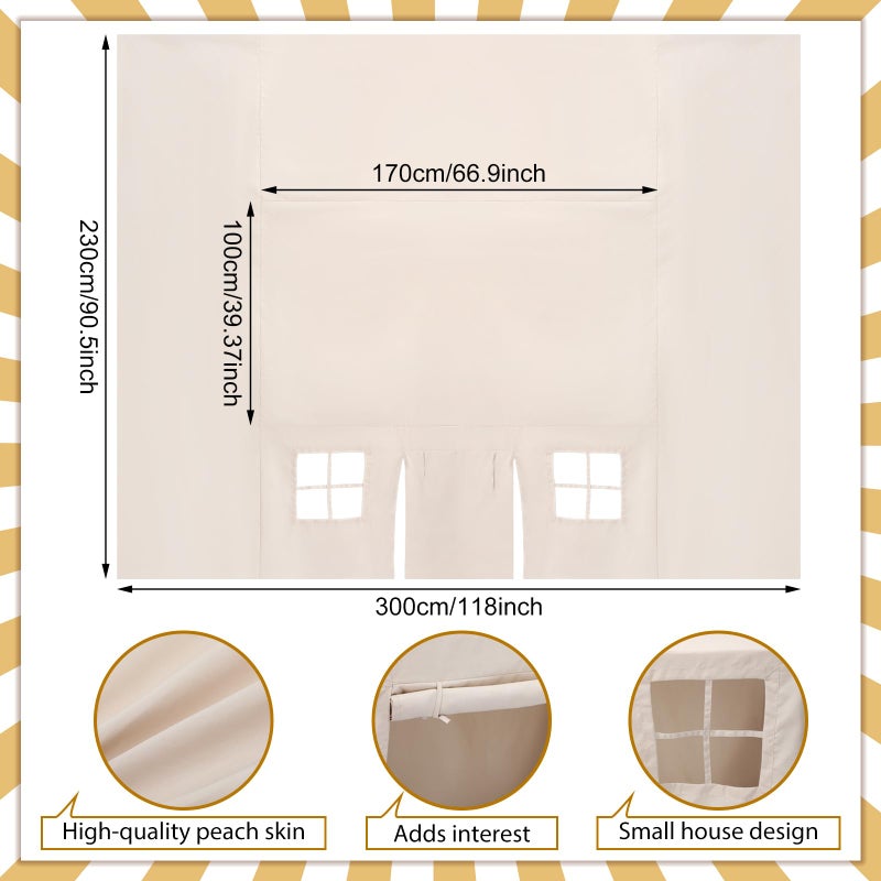 Oudain 10ft x 7.5ft Large Tablecloth Playhouse for Kid Table Fort Cover Table Cloth Tent Playhouse for Dining Room Birthday Indoor Outdoor Party Playground (Beige Color, Classic Style) - Image 2
