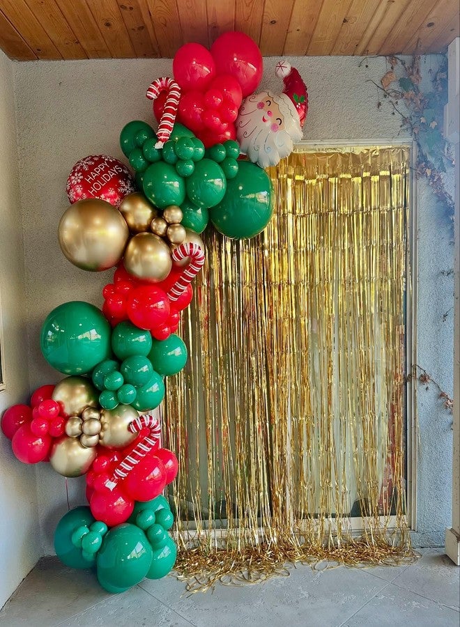 YMSZ Christmas Balloons Arch Kit, 102pcs Red Green Gold Balloons Difference Sizes Latex Balloons with 16ft Tape Strip & Dot Glue for Christmas, Birthday Party Decoration - Image 5