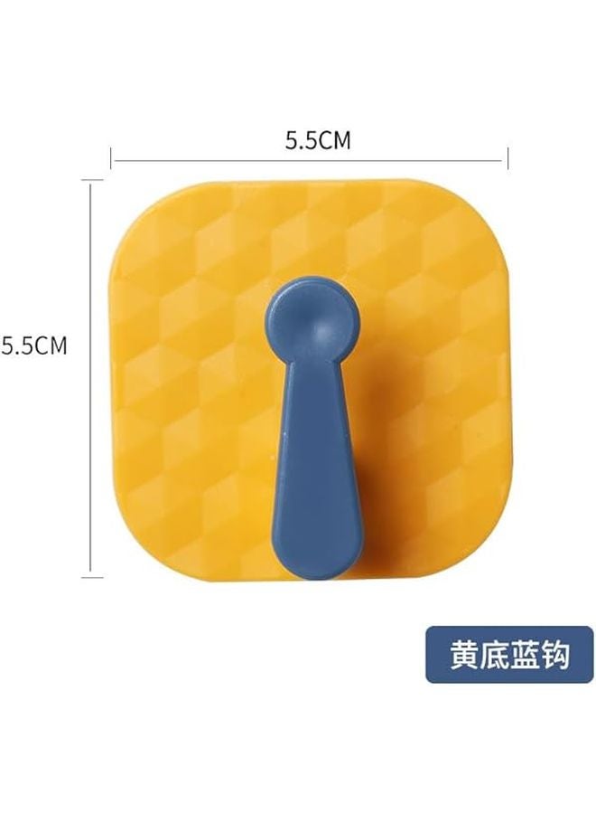 أصفر أزرق 20 قطعة خطافات لاصقة بدون تثقيب للحمام مطبخ حائط مفاتيح ملابس - Image 3