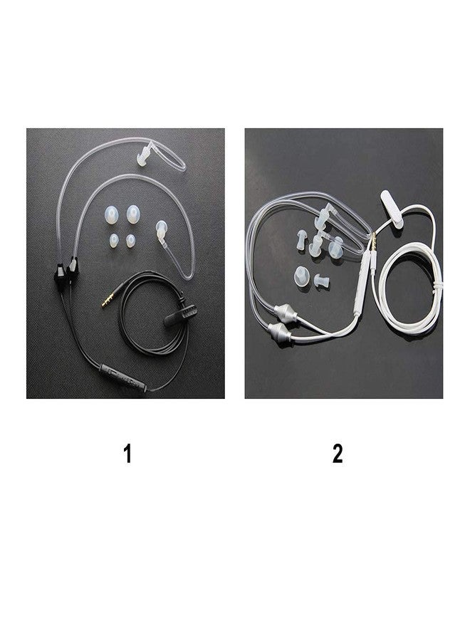ريتش سماعات أذن ستيريو RICH، سماعات أذن مضادة للإشعاع مزودة بأنبوب هوائي، سماعات أذن ستيريو داخلية عازلة للضوضاء ومضادة للإشعاع مع ميكروفون للهاتف المحمول، لون أسود - Image 3