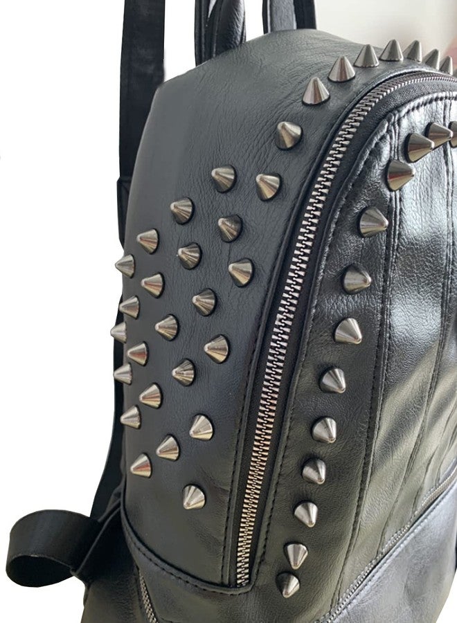 AlwaySky Women Skull Backpack Rivet Studded Fashion Daypack Gothic Purse Tassel Zipper (Slivet Round Rivet) - Image 5