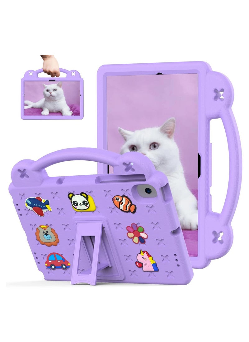 General Child Protective Case with Adjustable Stand and Handle Grip Shock Cover, Compatible with Huawei Matepad Pro 10.8, Samsung Galaxy A8, Lenovo M10 Plus 3rd Generation 10.6, Nokia T21/T20 Purple  - Image 1