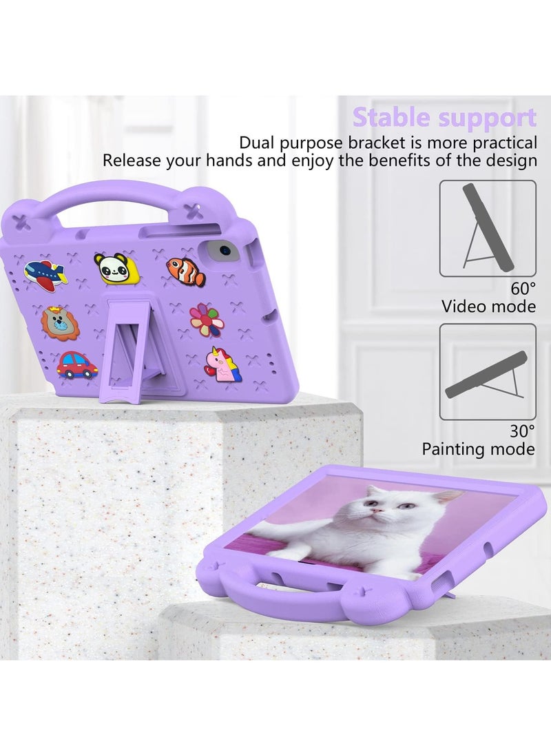 General Child Protective Case with Adjustable Stand and Handle Grip Shock Cover, Compatible with Huawei Matepad Pro 10.8, Samsung Galaxy A8, Lenovo M10 Plus 3rd Generation 10.6, Nokia T21/T20 Purple  - Image 3