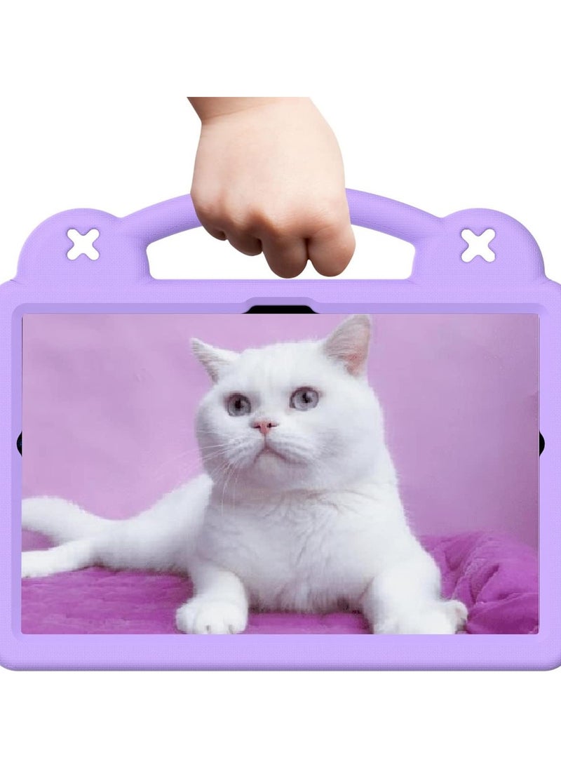 General Child Protective Case with Adjustable Stand and Handle Grip Shock Cover, Compatible with Huawei Matepad Pro 10.8, Samsung Galaxy A8, Lenovo M10 Plus 3rd Generation 10.6, Nokia T21/T20 Purple  - Image 4