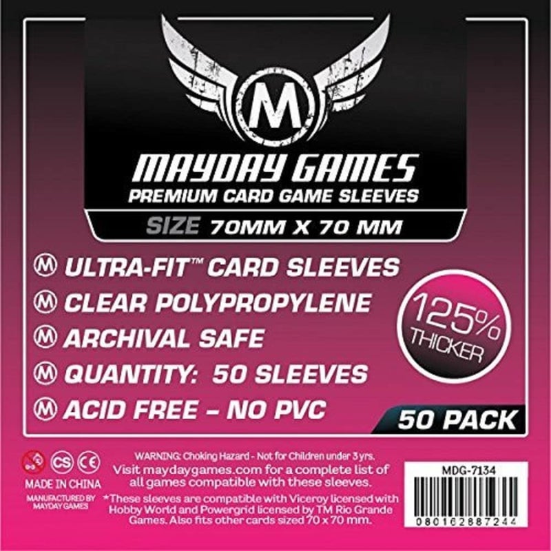 Mayday Games Small Square Card Sleeves 70x70mm Premium Thickness Pack of 50 - Image 3