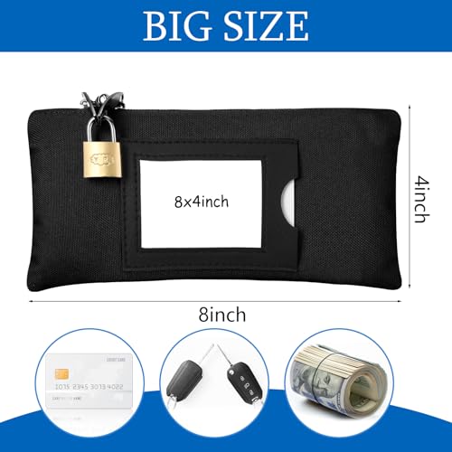 Locmeo 3 Pieces Waterproof Cash Bags with Lock and Zipper Money Oxford Cloth Document Bags with 6 Keys for Bank Deposits Business Personal - Image 4