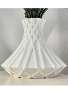3D Brothers Stylish Cross Hatch Pattern Modern Vase  - Image 4