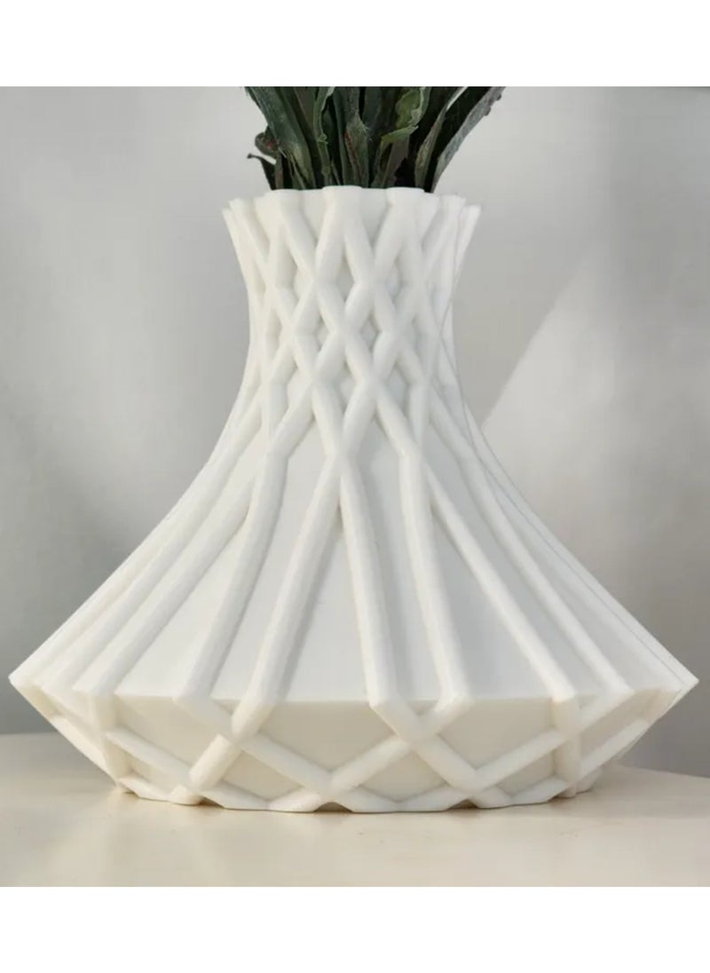 3D Brothers - Stylish Cross Hatch Pattern Modern Vase - Image 1