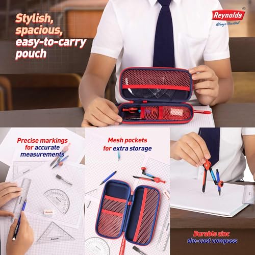 Reynolds Zinc Geometry Box | Instrument Box | Pencil Box | Rust Resistant Instruments, Multicolor - Image 3